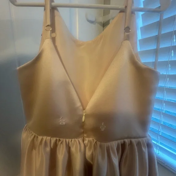 Gold/ cream Satin Kids Dress with Bow, flower girl dress - Picture 14 of 16